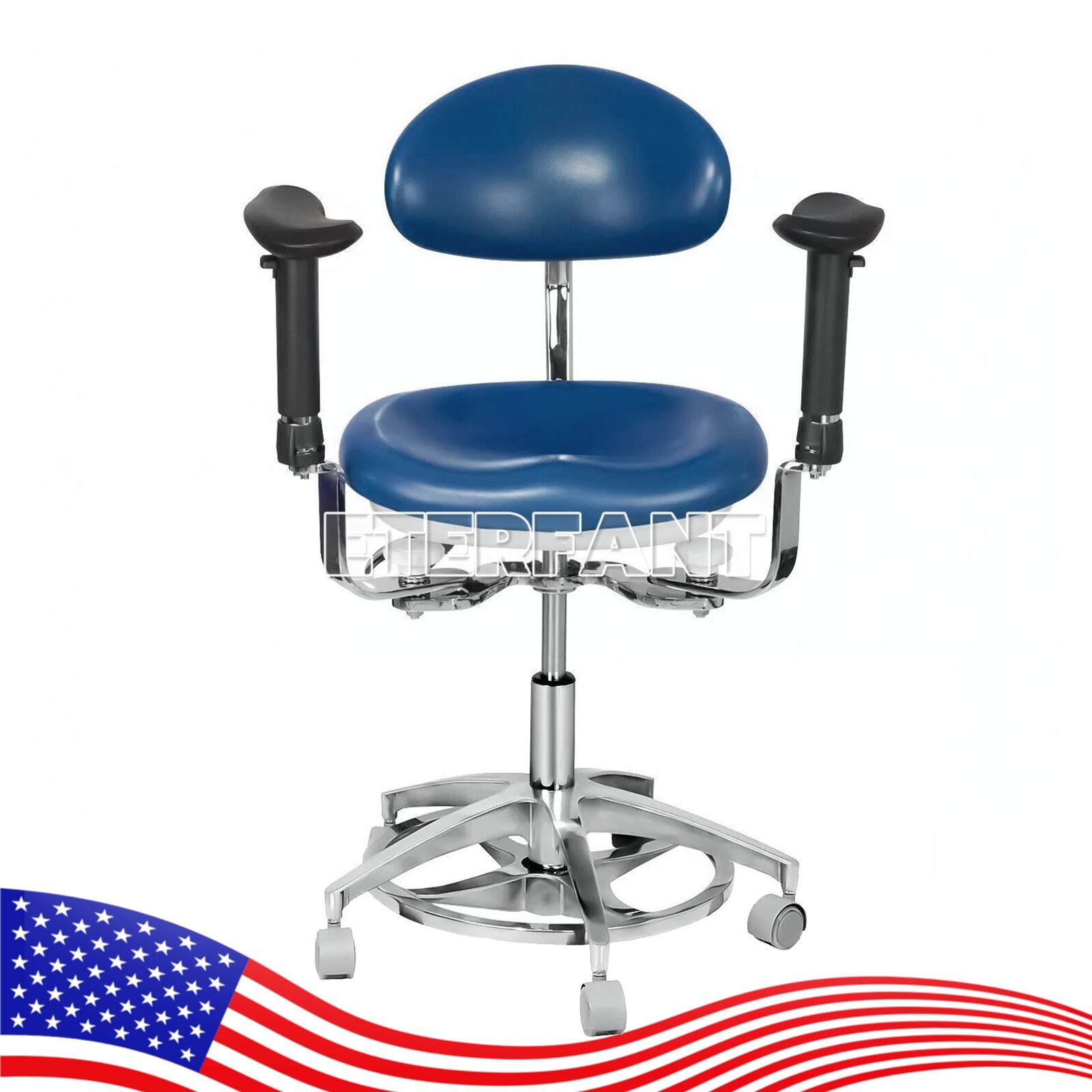 Dental Medical Microscope Stool with Armrest Dentist Surgeon Chair Microsurgical