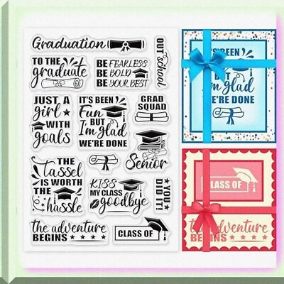 Graduation Clear Stamp Set with Words and Frame