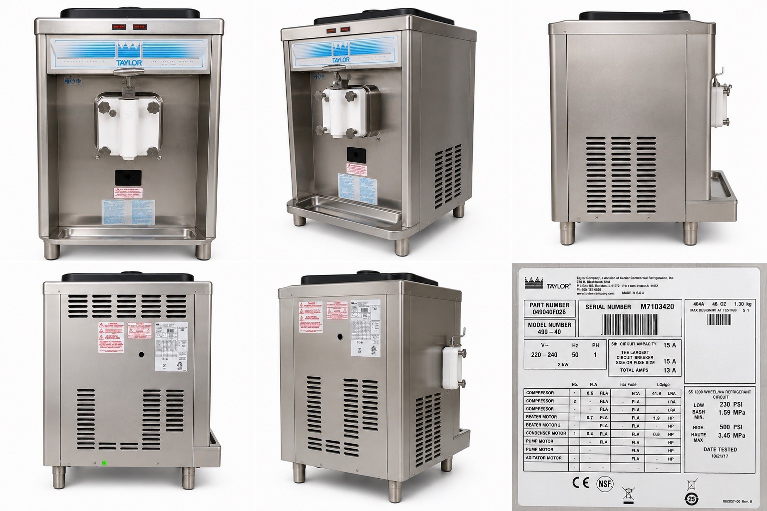 Taylor 490-40 Frozen Beverage Machine Slush Shake Freezer Commercial EXCELLENT