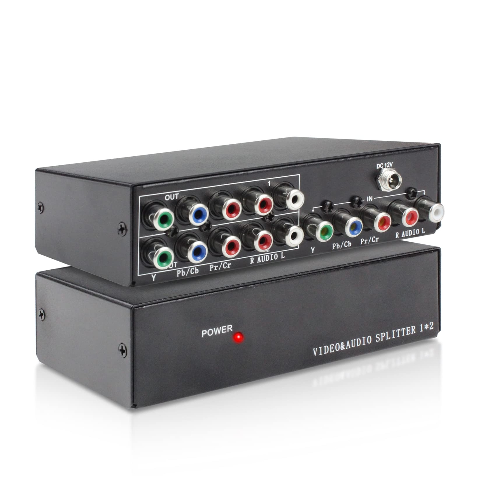 2way Component Video Splitter 1 In 2 Out 1x2 Ypbpr Rca Component Av Splitter Sel
