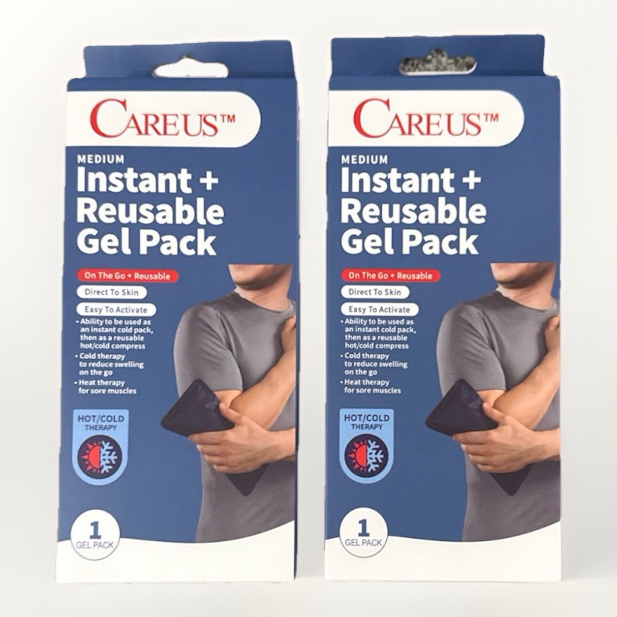 2PK. - Careus Medium Instant + Reusable Gel Pack Hot/Cold Therapy