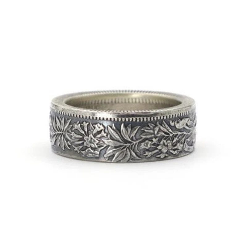 925 Sterling Silver Flower Ring Open Adjustable Bezel Set Band Jewelry