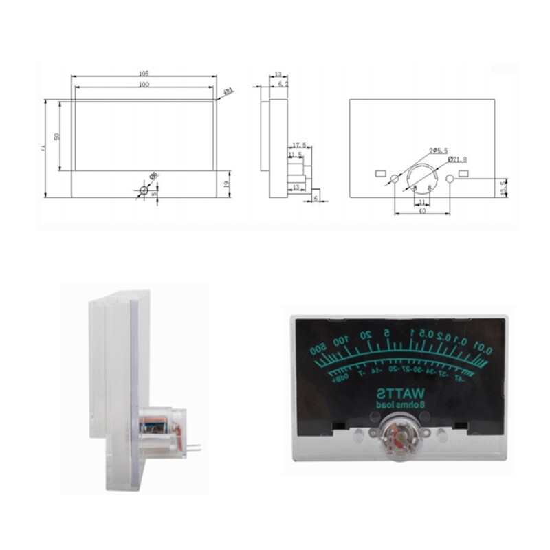 High Accuracy VU-Meter Header Audio-DB-Level Header Power Amplifier Level Meter