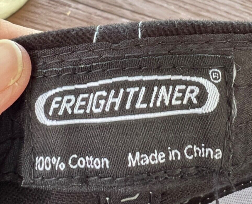 Team Run Smart Freight Liner Logo Black Hat Cap Hook Loop White Topstitch