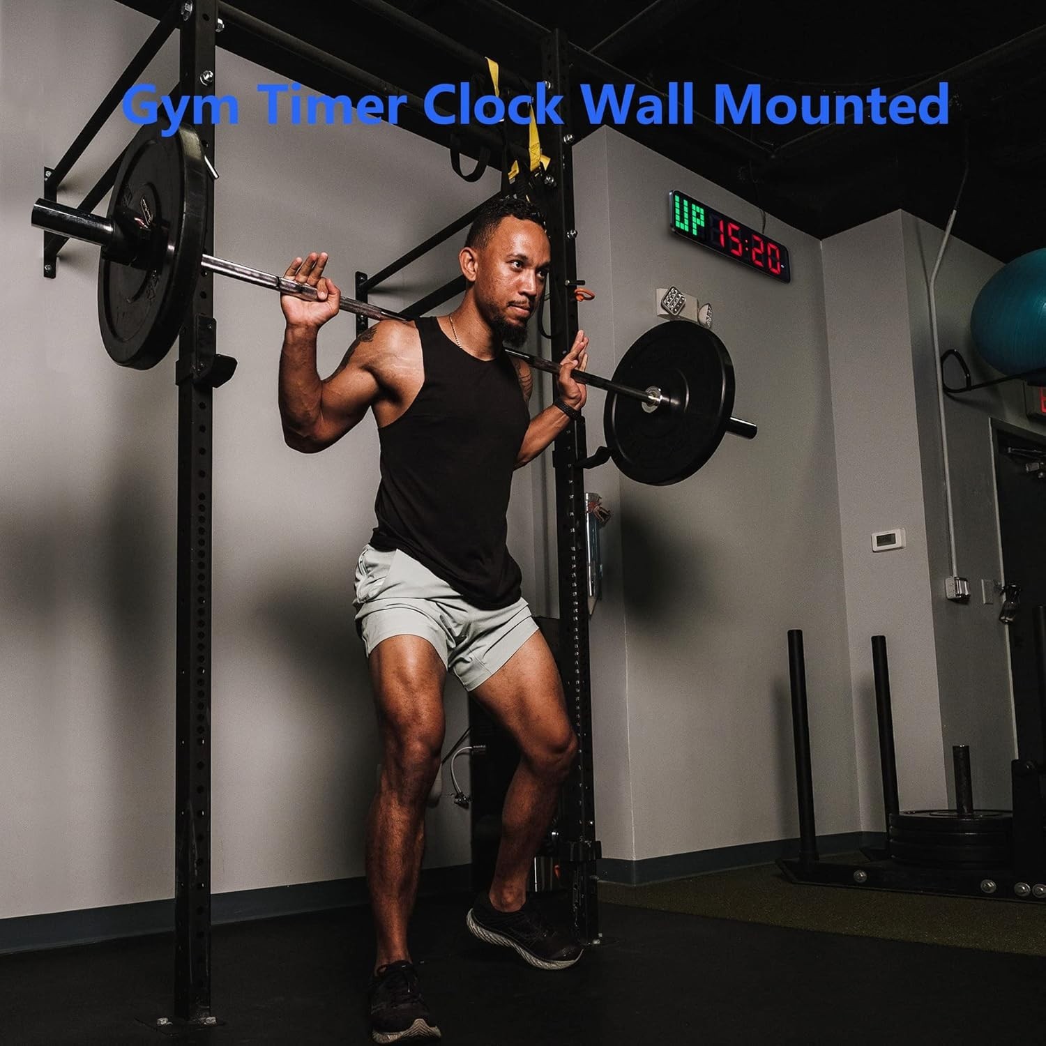 Pro Gym Timer Clock - 15" LED Display, Interval Training, Countdown/Up Stopwatch