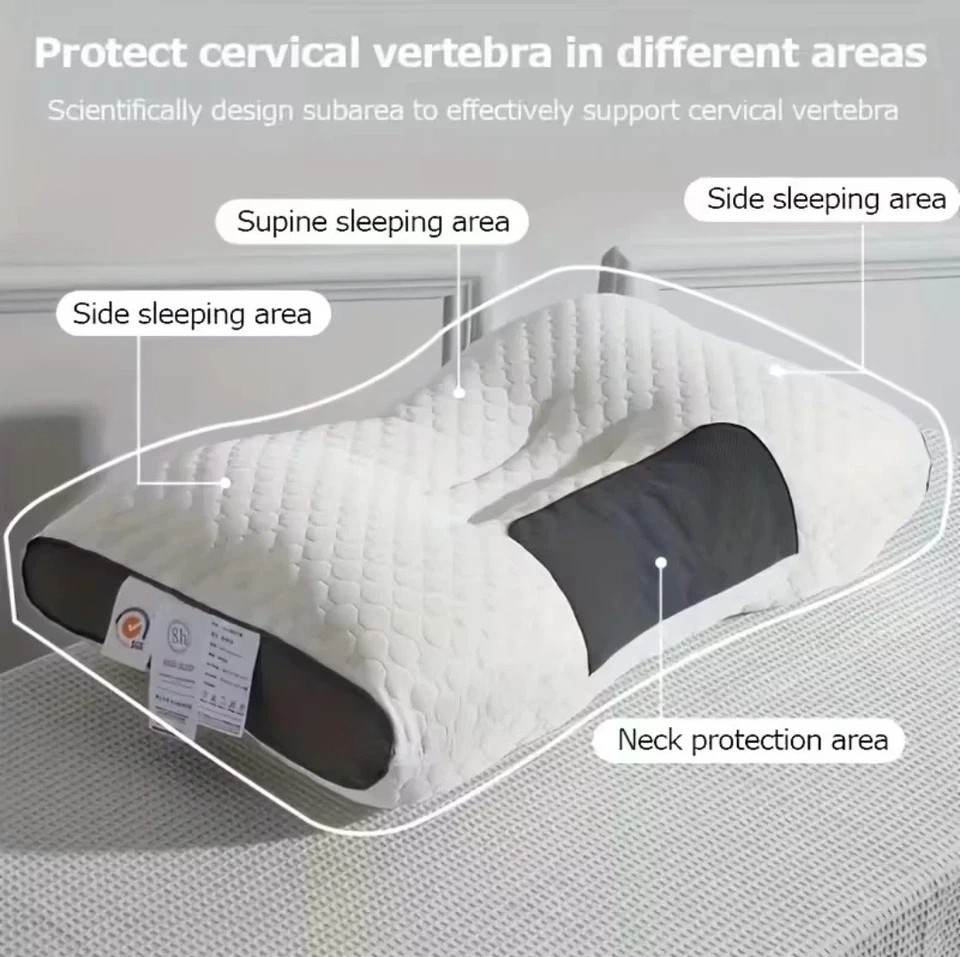 2PCS Ergonomic Neck Pillow Massage Soft Adjustable Sleeping Cervical Support Pro