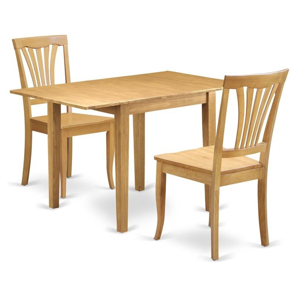 East West Furniture Norden 3-piece Traditional Wood Dining Set in Oak