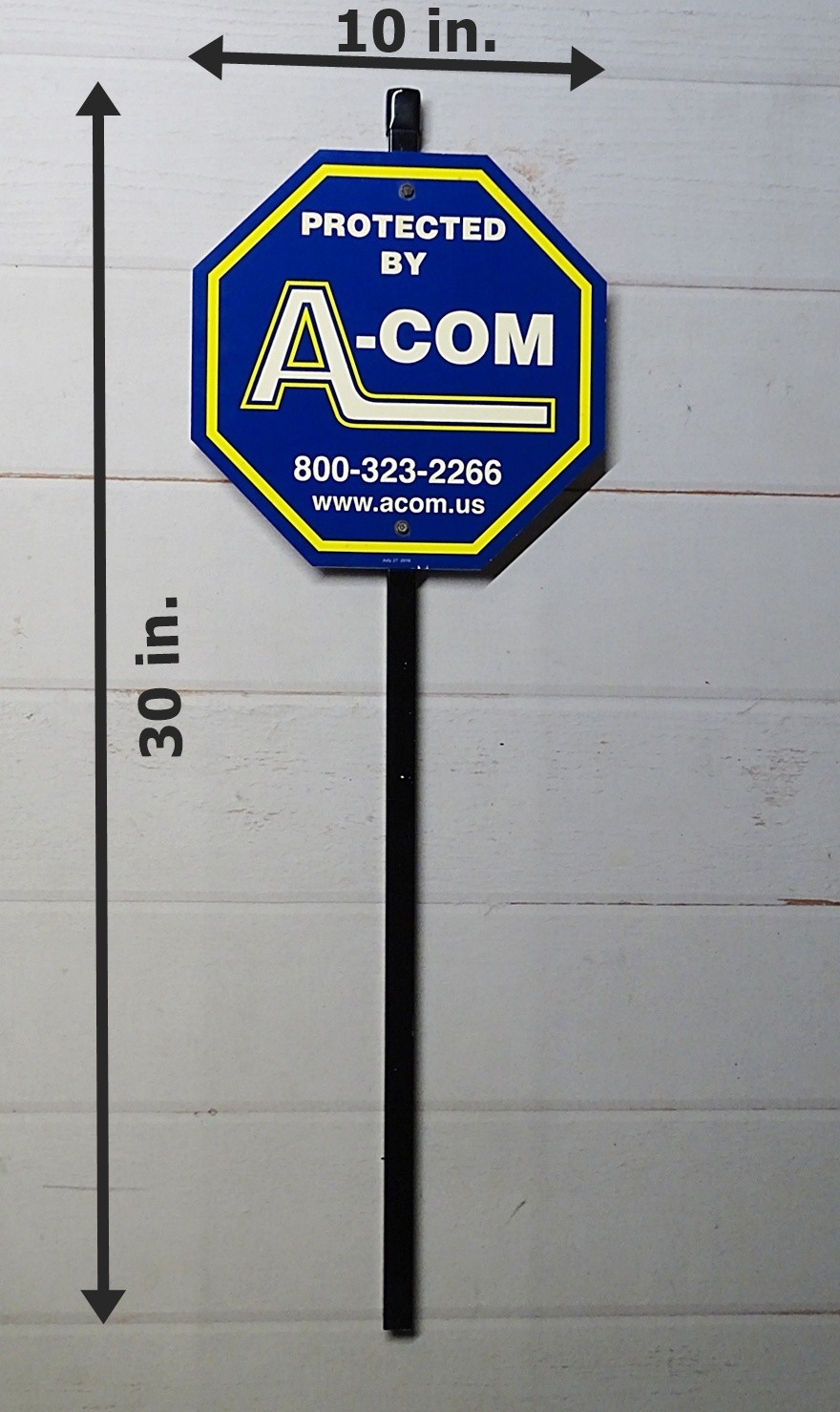 PROTECTED BY A-COM HOME SECURITY YARD SIGN REDUCES THEFT BY 25% +
