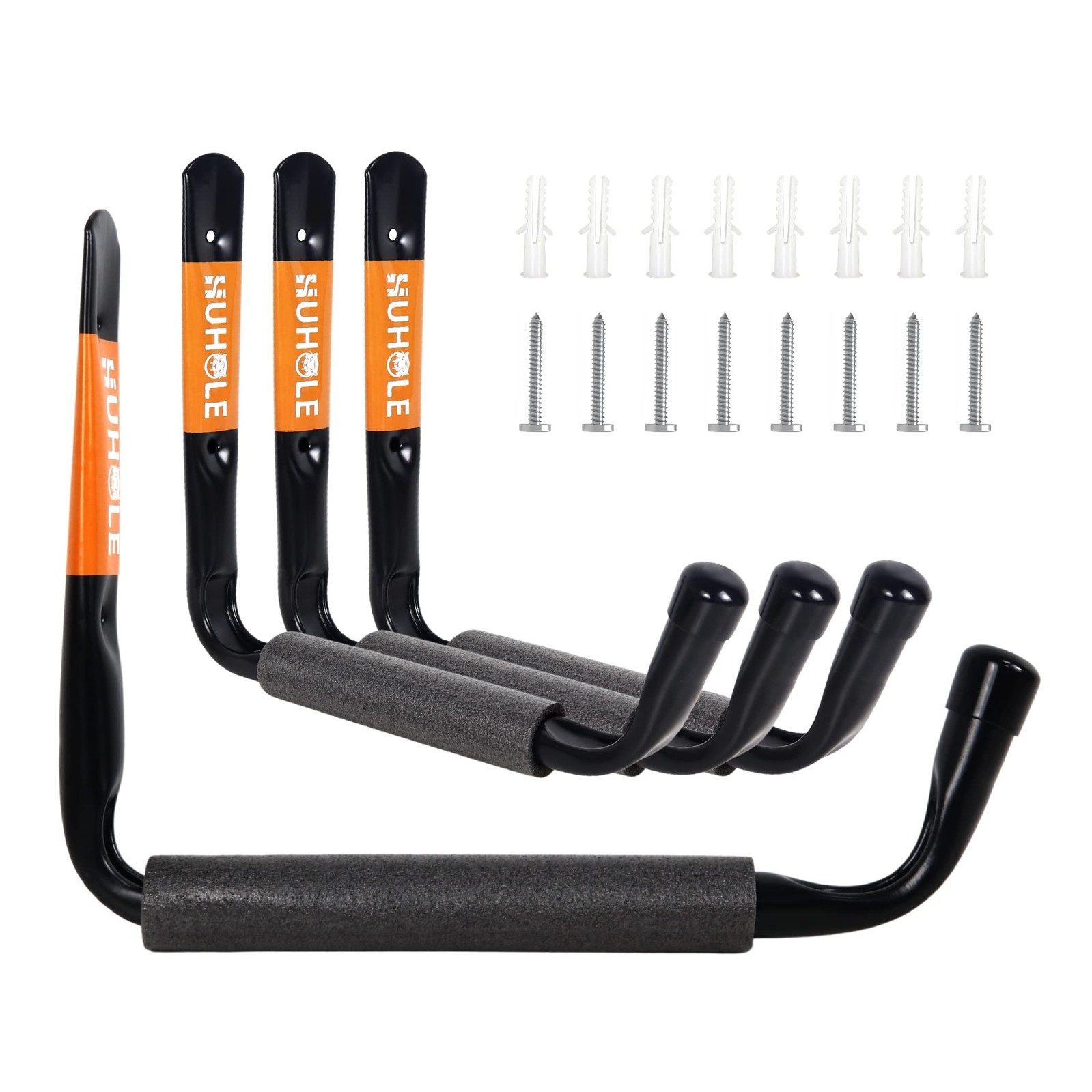 HUHOLE 4 Pack Garage Storage Hooks Heavy Duty–13.6" Extra Large Jumbo Arm
