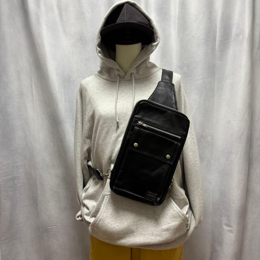 PORTER Synthetic leather body bag black