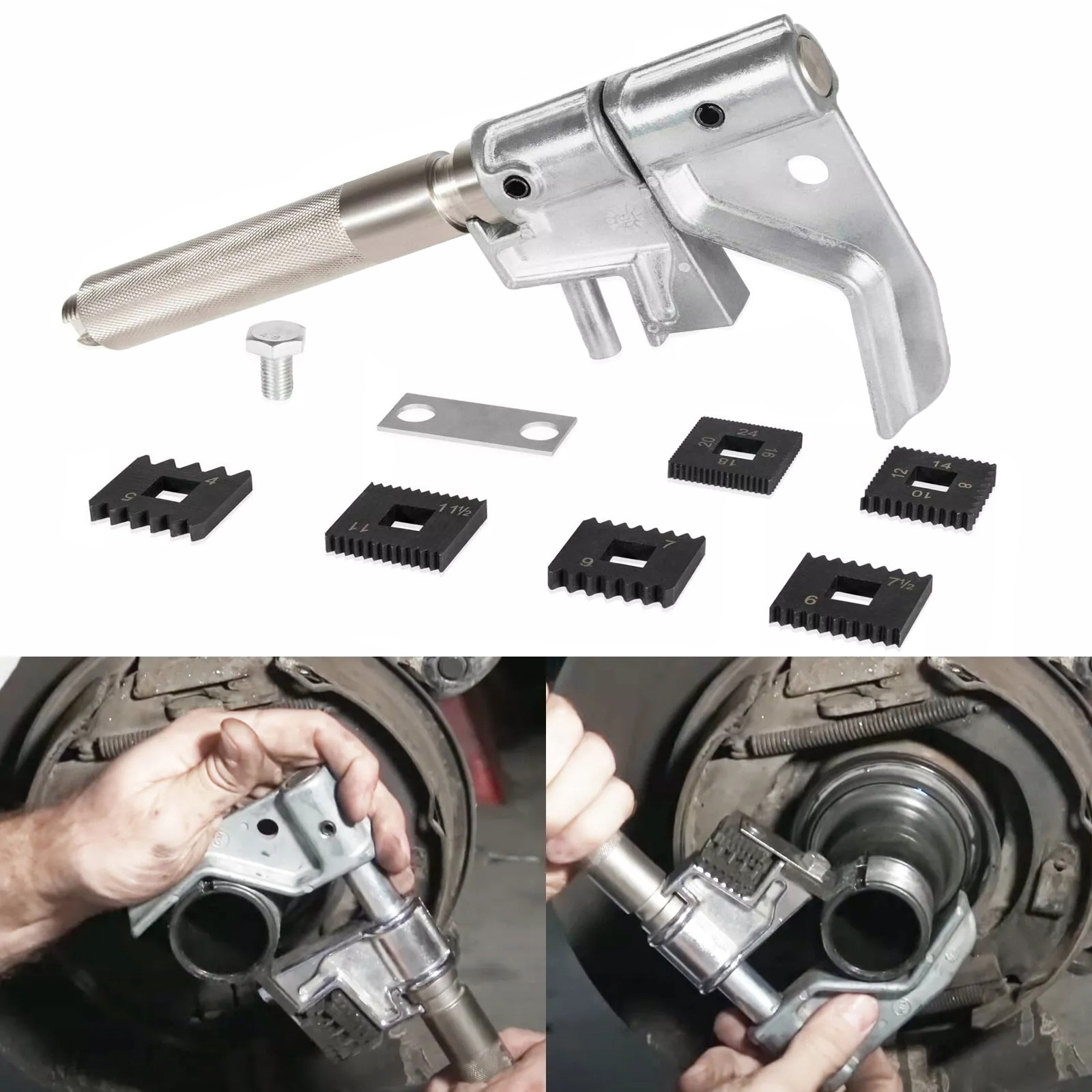 216884 For 1-1/4” to 5” O.D 7402 Universal Outside Thread Chaser with 6 Dies