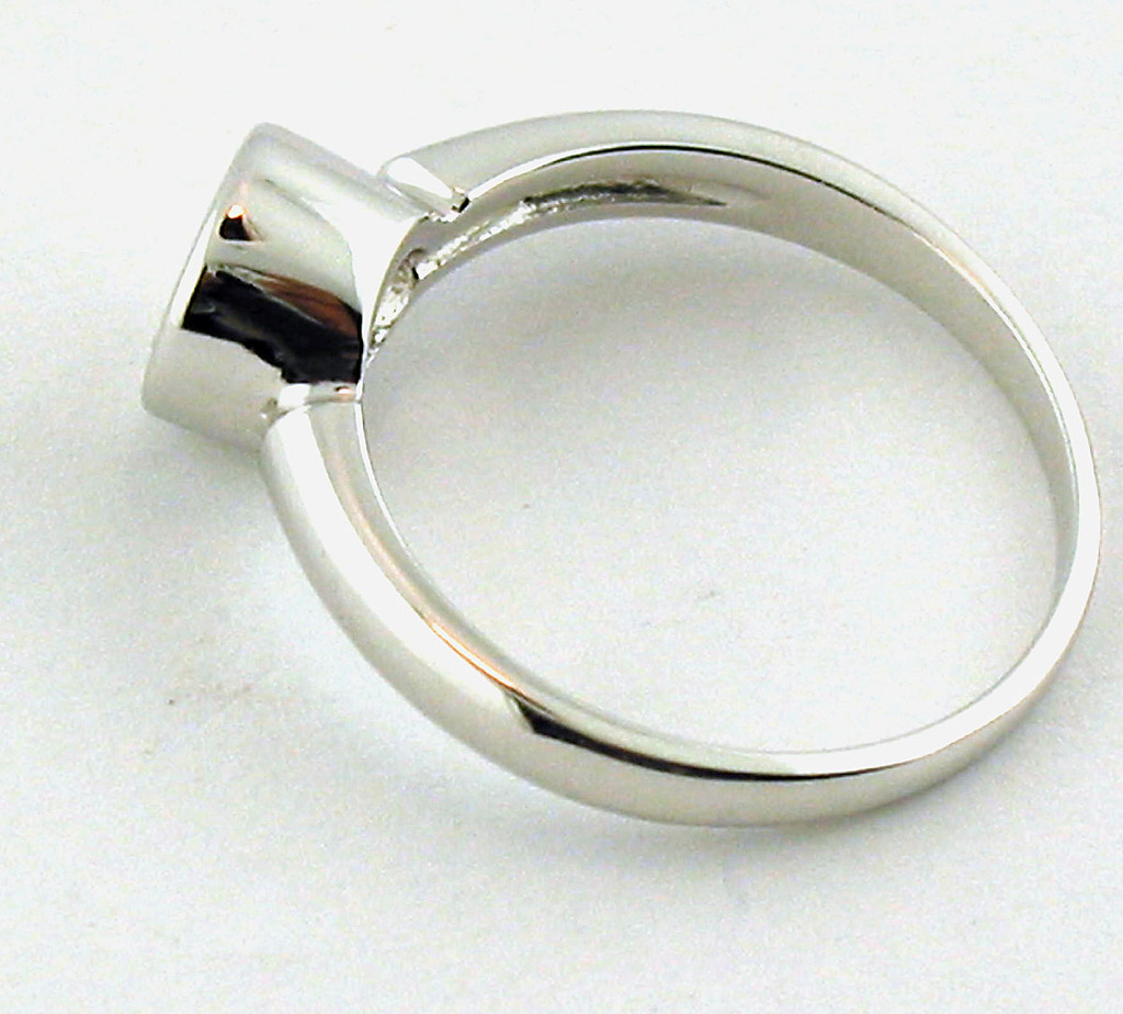 Full Bezel Ring For 1.5Carat 7.5mm Round Gem Stone 14k Solid white Gold