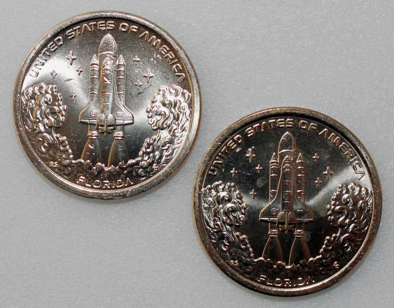 2025 P+D FLORIDA Innovation Golden Dollar Space Shuttle Program 2 Coin $1 Set