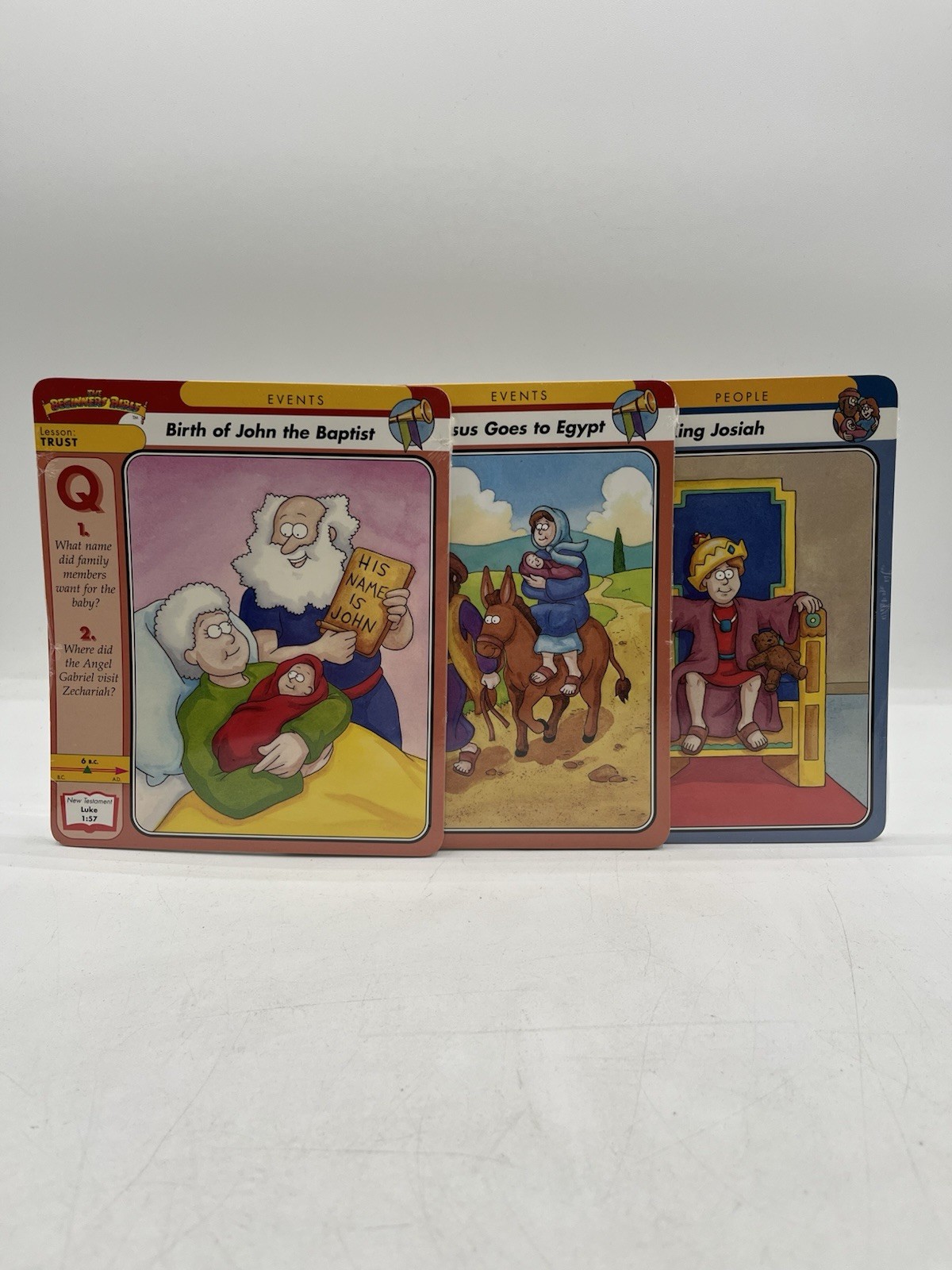 The Beginner Bible Cards Grolier Christian Homeschool Sealed Packs # 14,15,16