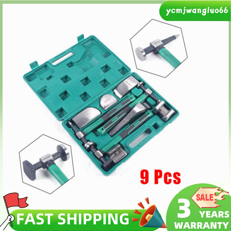 9Pcs/Set Auto Body Panel Fender Hammer Dolly Set  Sheet Metal Auto Repair Tool