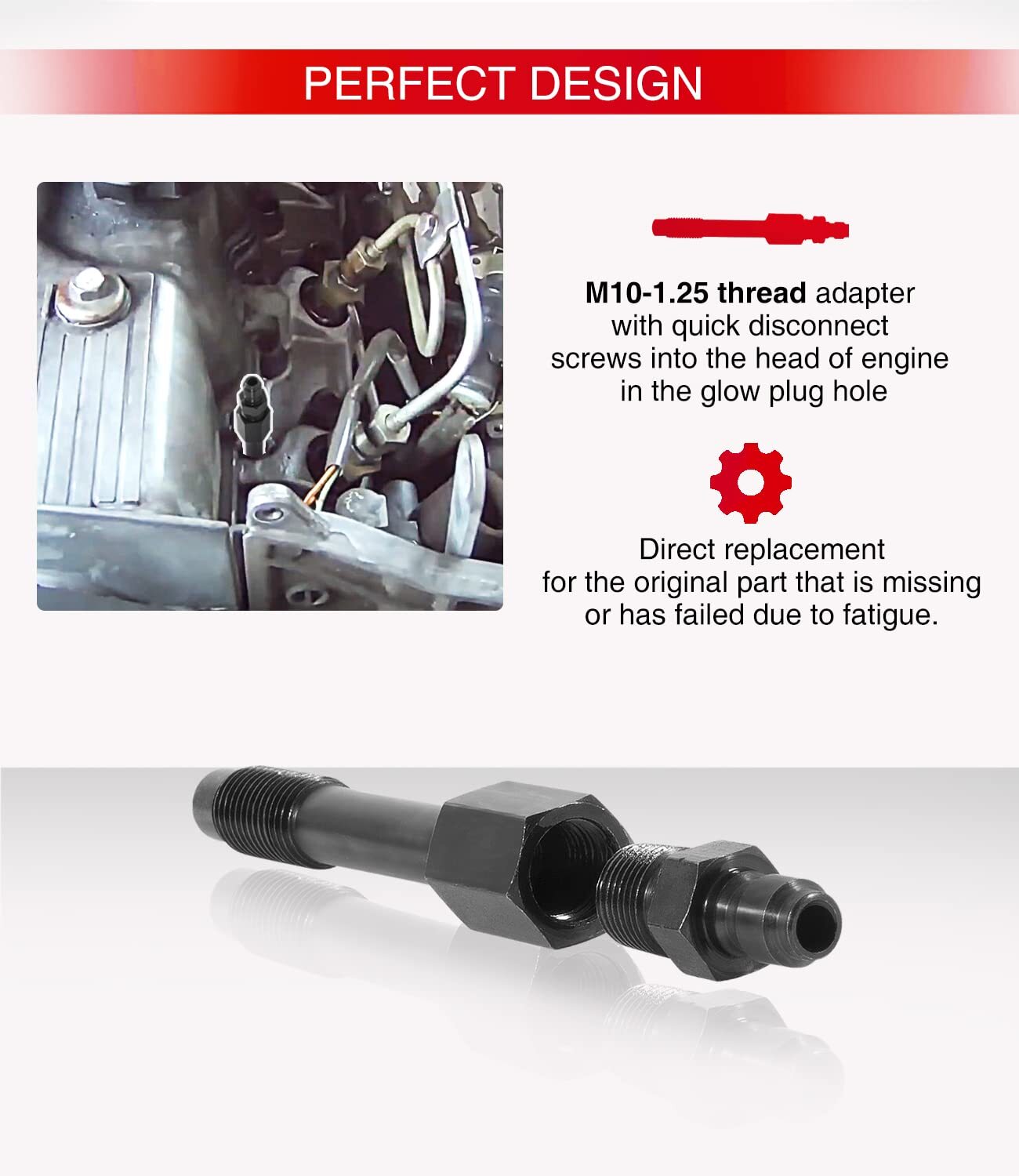 TU-15-38 Diesel Compression Test Adapter For 6.6L Duramax TU-15 M10 x 1.25 mm