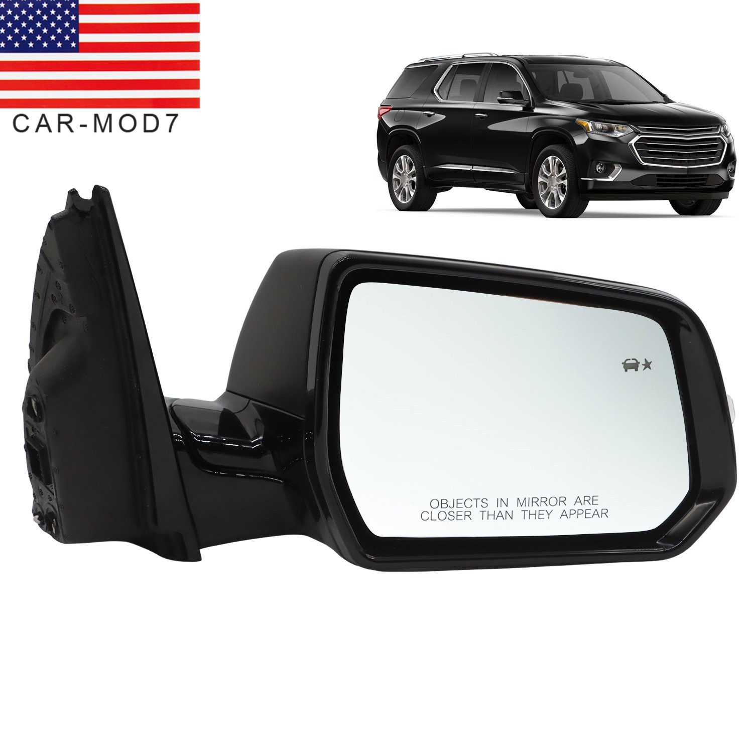 For 2018-2019 Chevy Traverse LT Right Side Mirror w/ Signal w/ Blind Spot 8 Pins