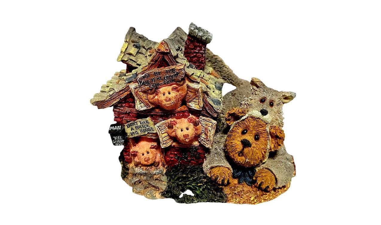Vintage Boyds Beary Tales Three Little Pigs Figure In Box #2456 Figurine