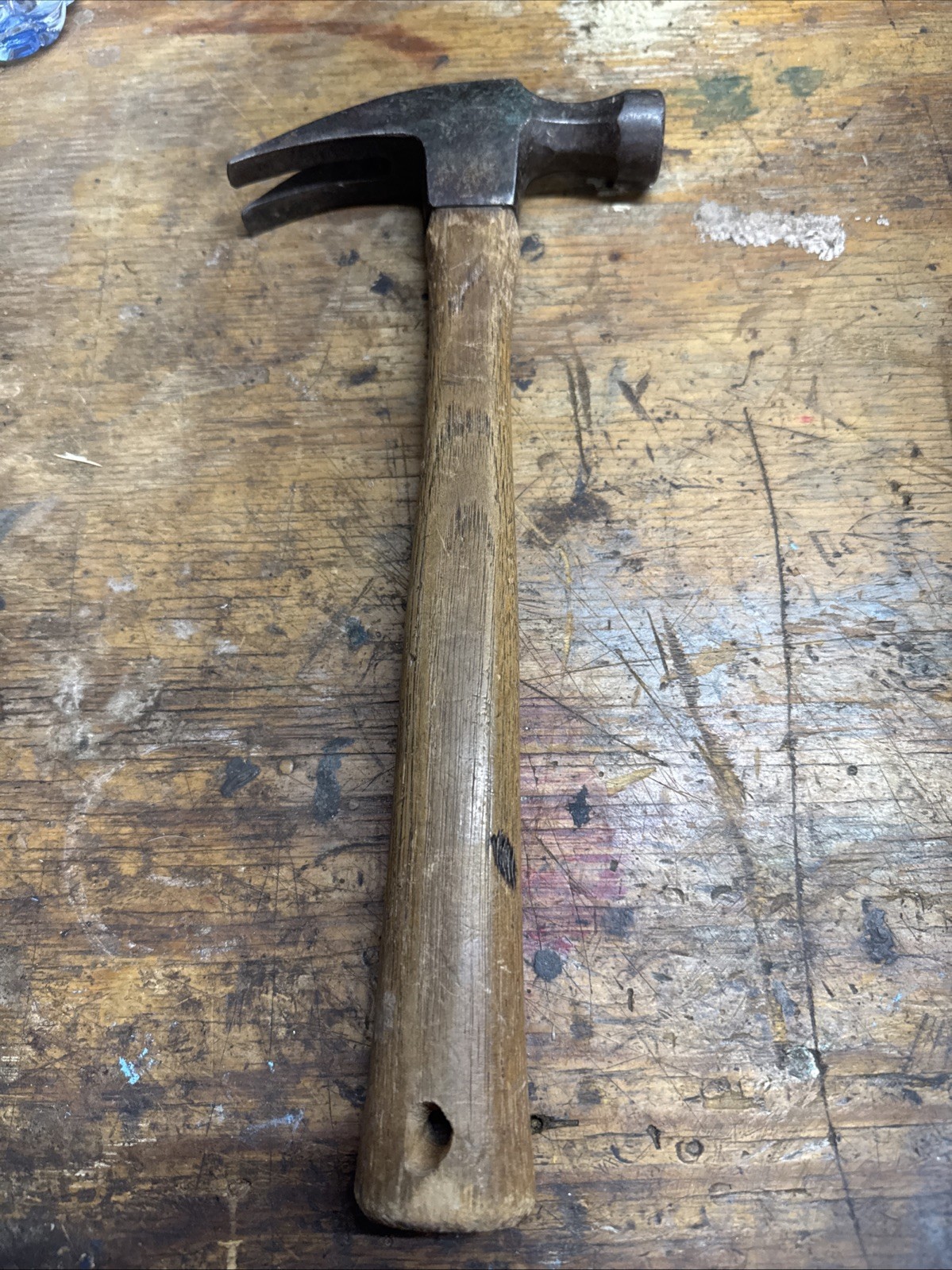 Vintage Plumb Straight Claw Hammer 1lb 8oz 13inch With 5.5” Head Wood Handle