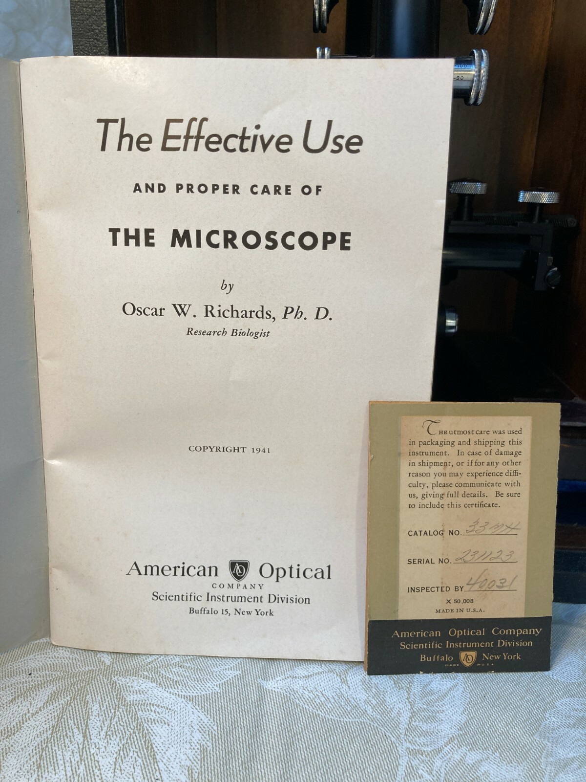 Vintage Spencer Monocular Microscope w/ Case Multiple Lenses