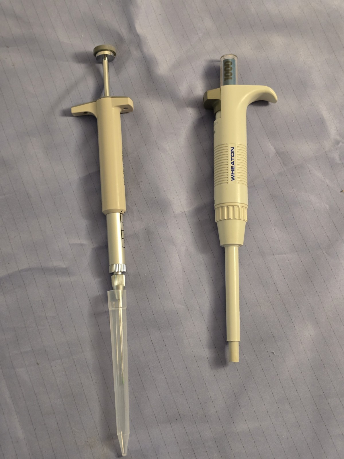 Vintage Wheaton Socorex Acura 811 Fixed 1000uL Pipette & Micro-Dispenser Pair