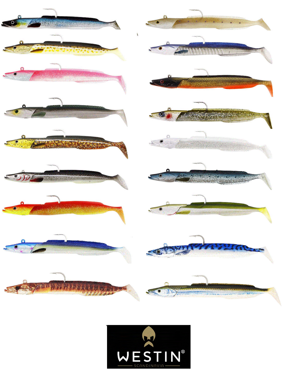 Westin Sandy Andy Sandeel Lures 10cm (12g) - 28cm (300g) Bass And Norway Lures