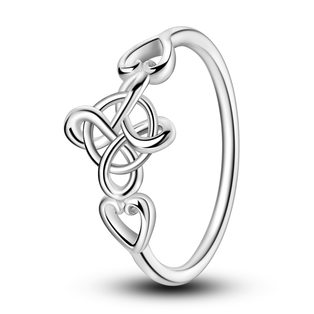 MULA European 925 Sterling Silver Finger Ring Hollow Knot For Women Jewelry