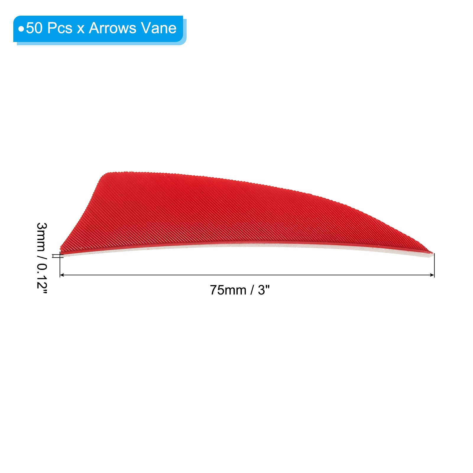 Arrows Vanes 50 Pack 3 Inch Arrow Feather Left Wing Red for DIY