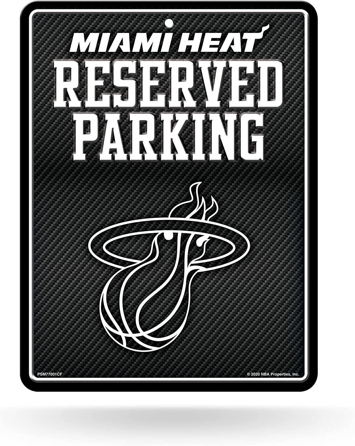Miami Heat Metal Parking Sign, Carbon Fiber Design 8.5x11 Inch