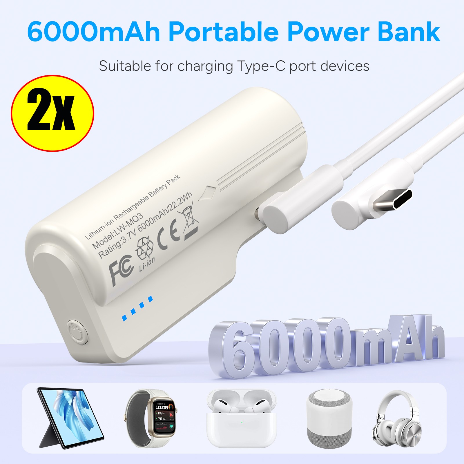 ✅2x 6000mAh Battery Pack for Meta Quest 2/3 and Oculus Quest 2/3 2026 Upgraded