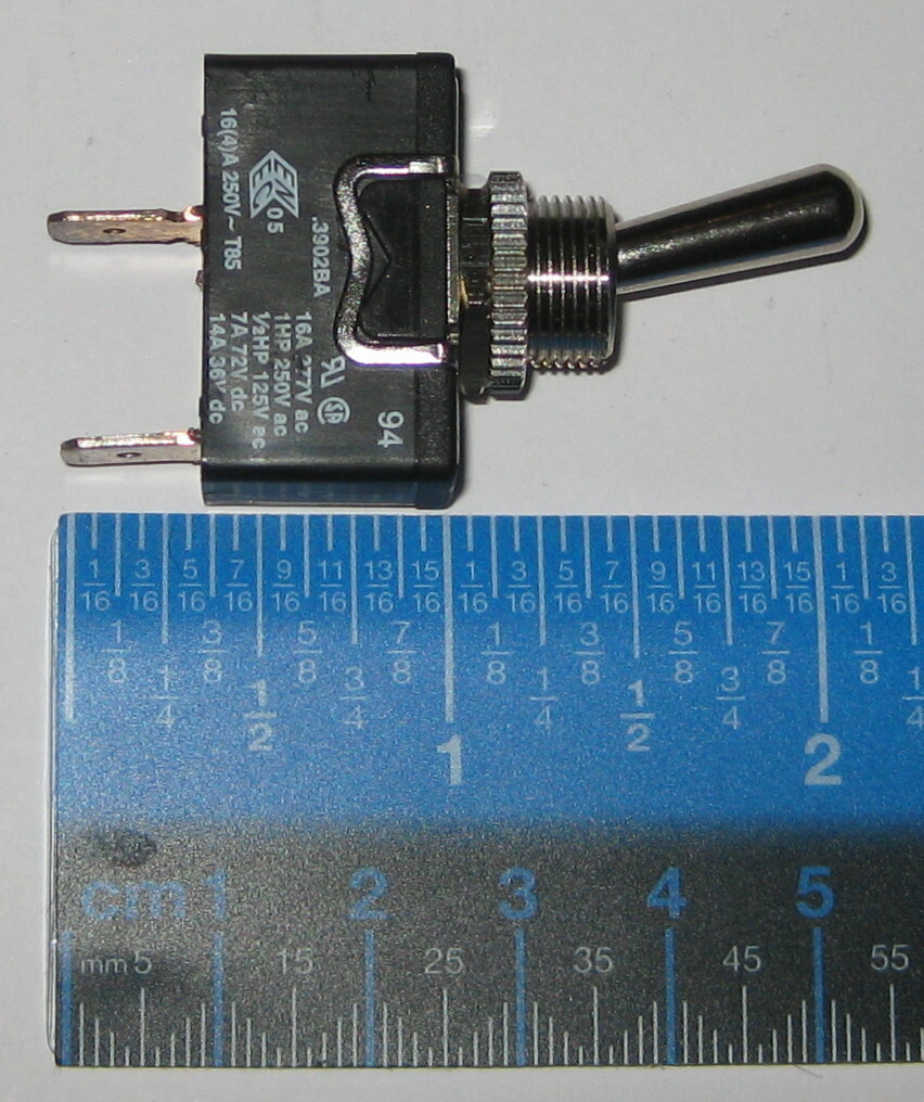 Arcolectric Toggle Switch - Monentary OFF - SPST 16 Amp AC / 7 Amp DC - 3902BA