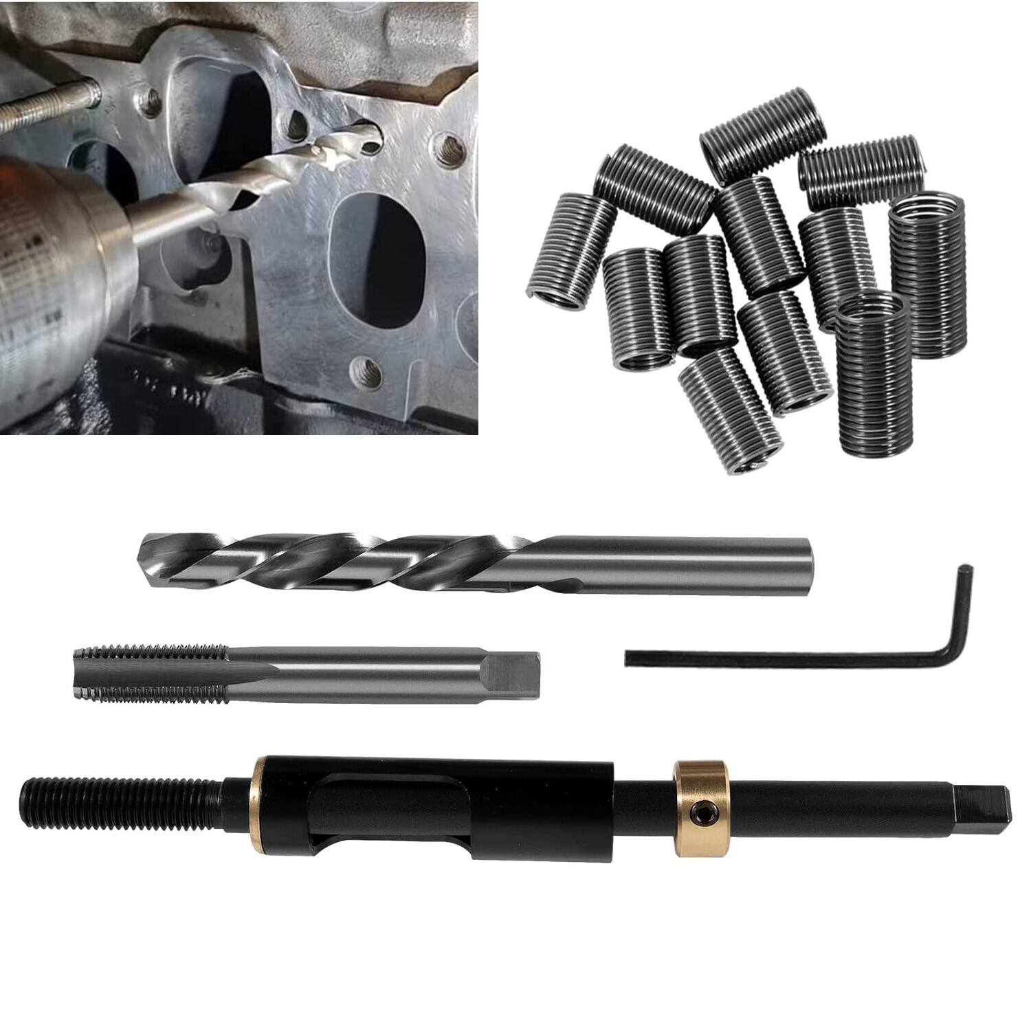 M11x1.5 35119S Head Bolt Thread Repair Tool Kits Fits for Cadillac Honda Toyota