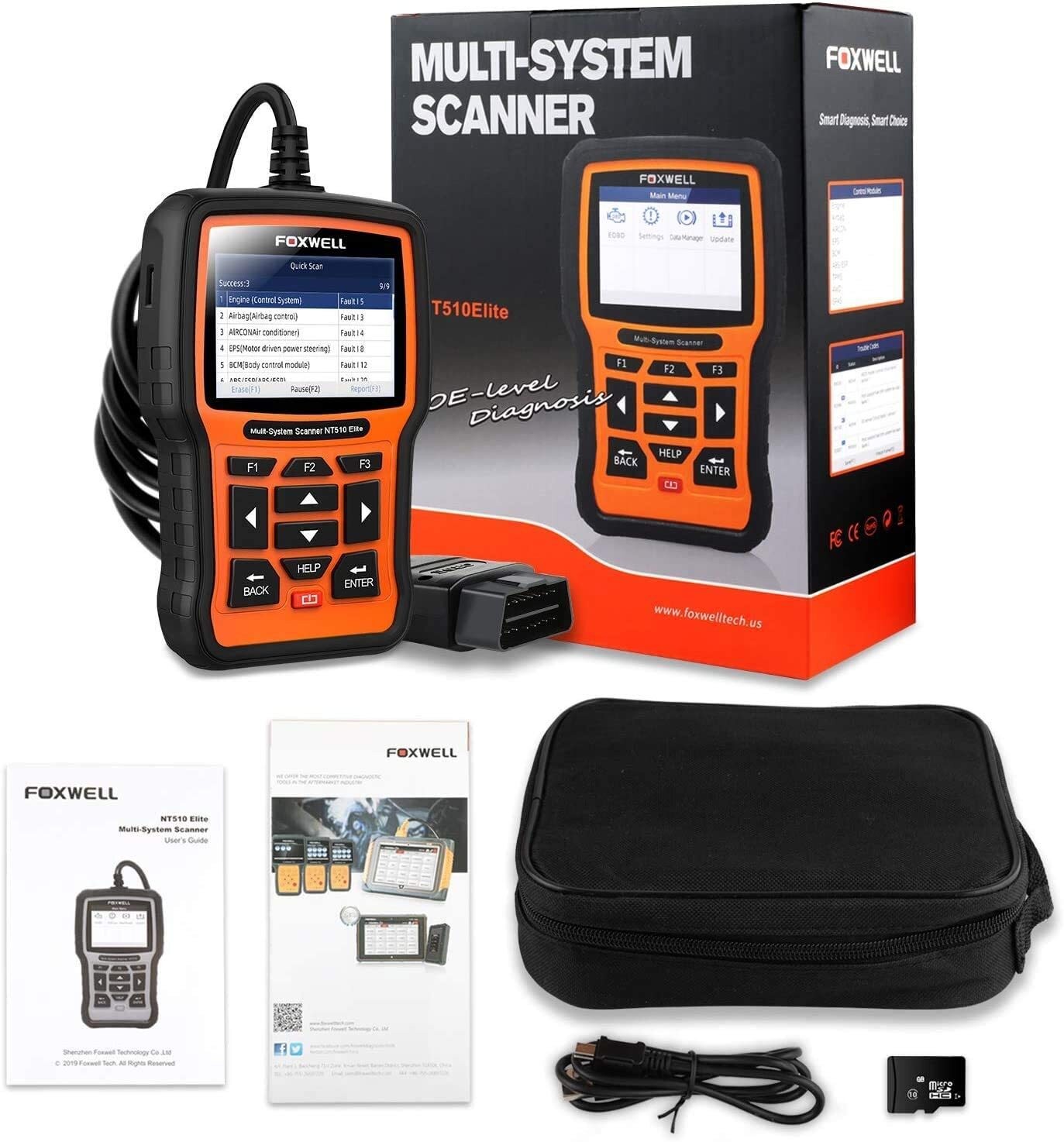 FOXWELL NT510 Elite OBD2 Scanner Bidirectional Full Systems DPF ABS For PORSCHE