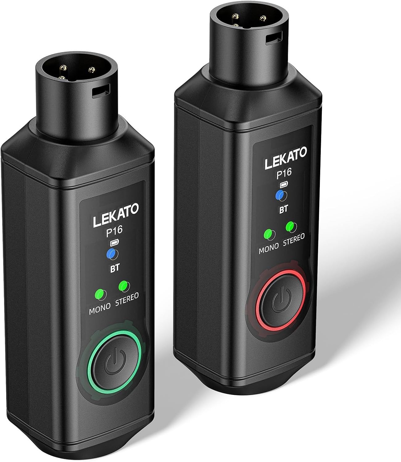 LEKATO P16 Bluetooth XLR Receiver Dual HiFi Receivers 165ft Range 15H Playtime