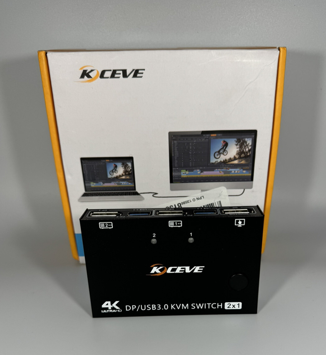 KCEVE DP/USB3.0 KVM SWITCH 2x1