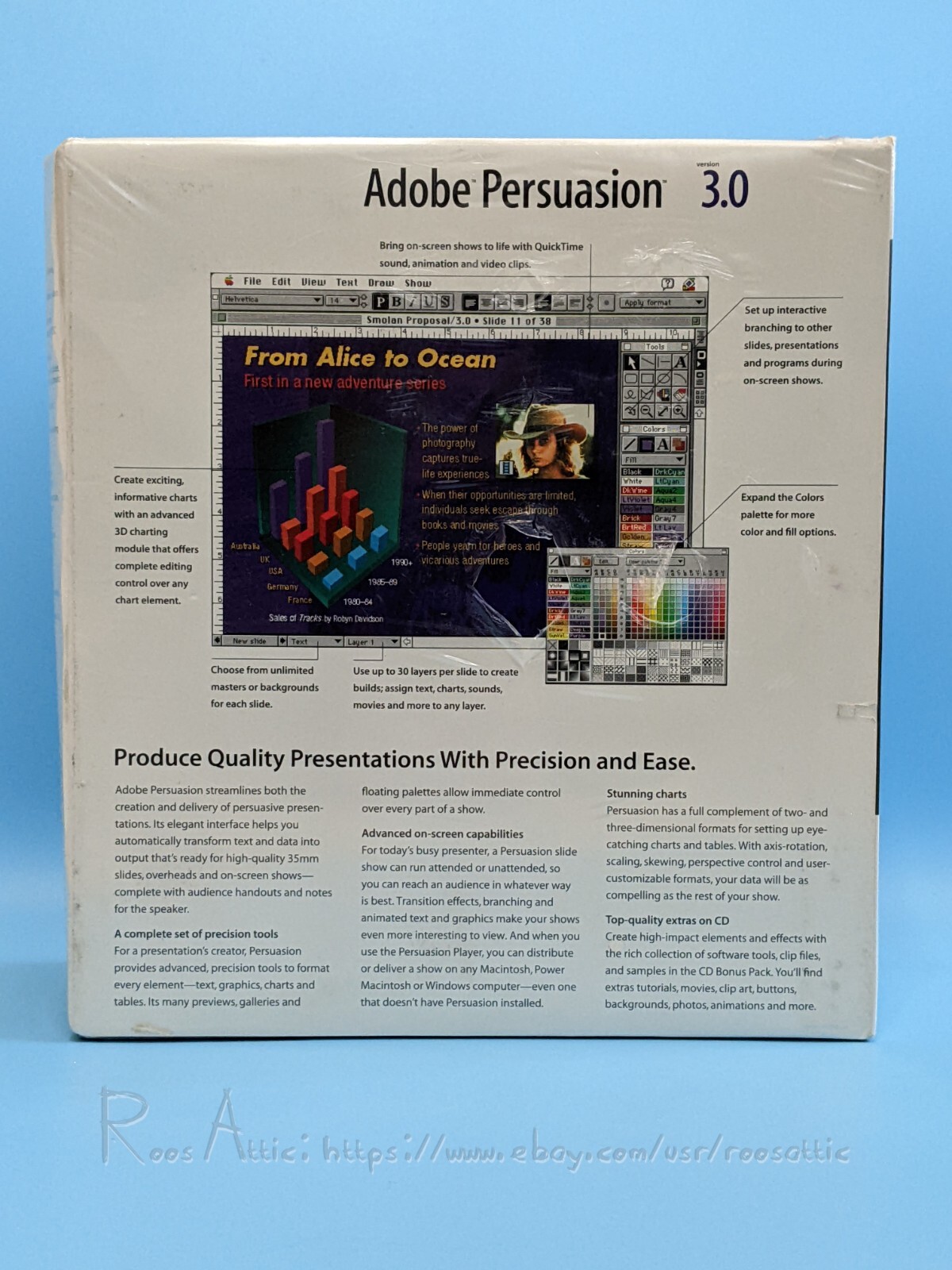 Adobe Persuasion Version 3.0 DEMO Apple Macintosh OS 1995: Software ~ NEW/SEALED
