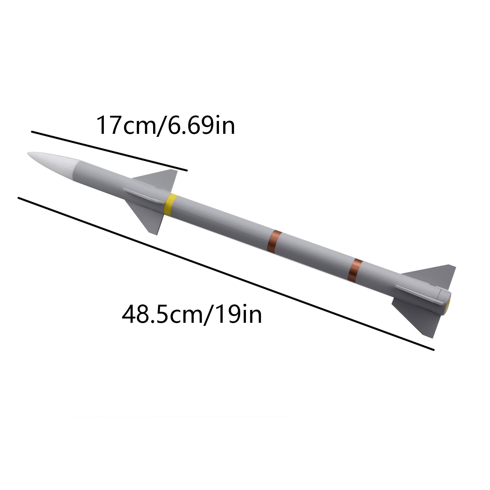 48cm PLA Plastic 1/8 Scale United States AIM-120 AMRAAM Air-To-Air Missile Gift