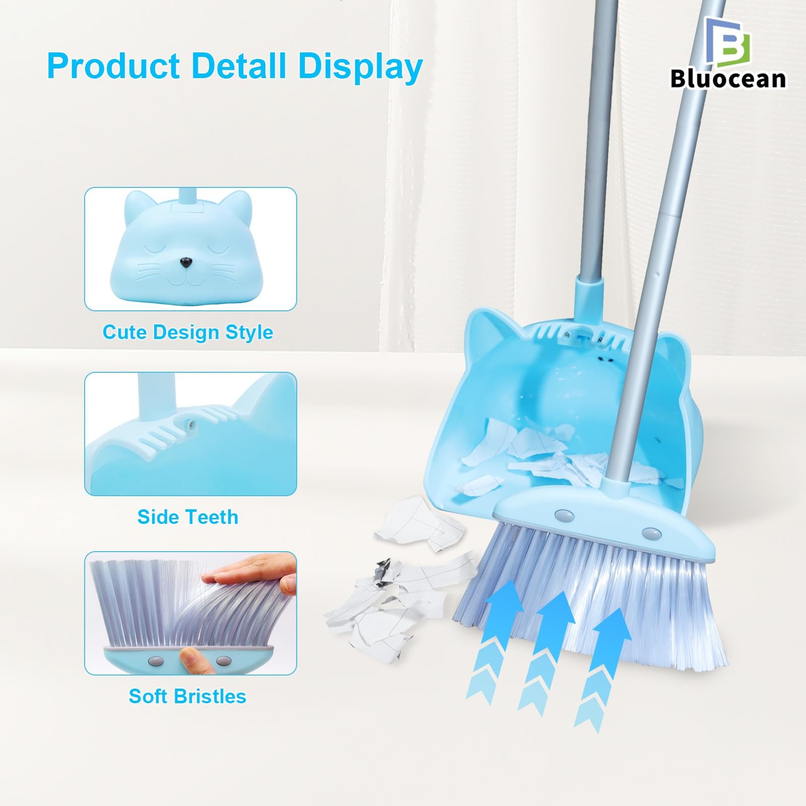 28'' Kids Mini Broom Dustpan Set - Toddler Cleaning Toy Toddler Household Helper