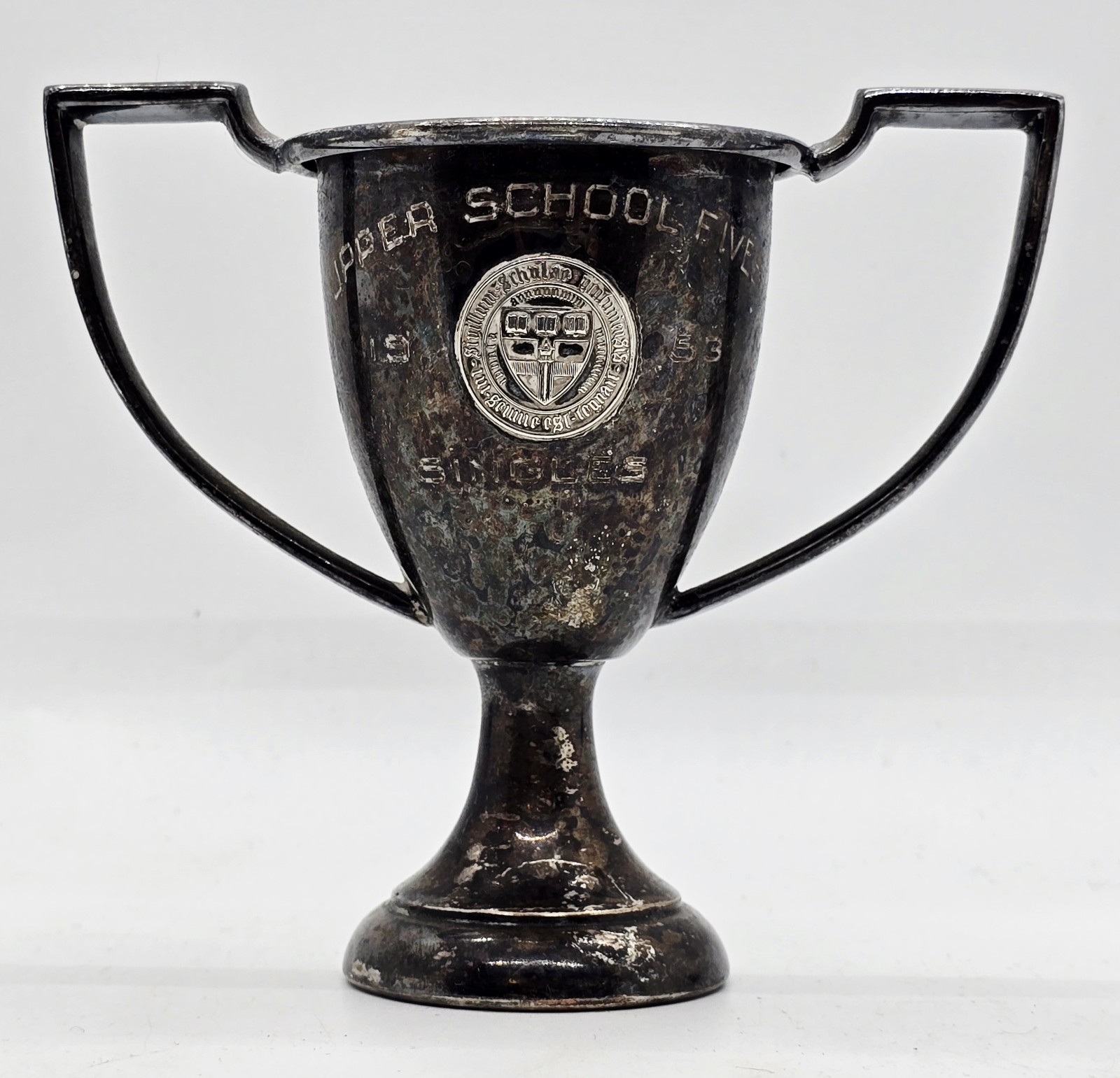 Rare Vintage 1953 Upper School Fives "Singles" Silverplate Teophy Sports Cup