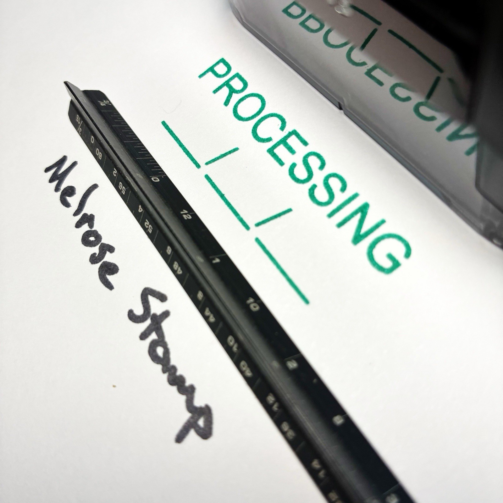 Processing With Date Line Rubber Stamp Green Ink Self Inking Ideal 4913