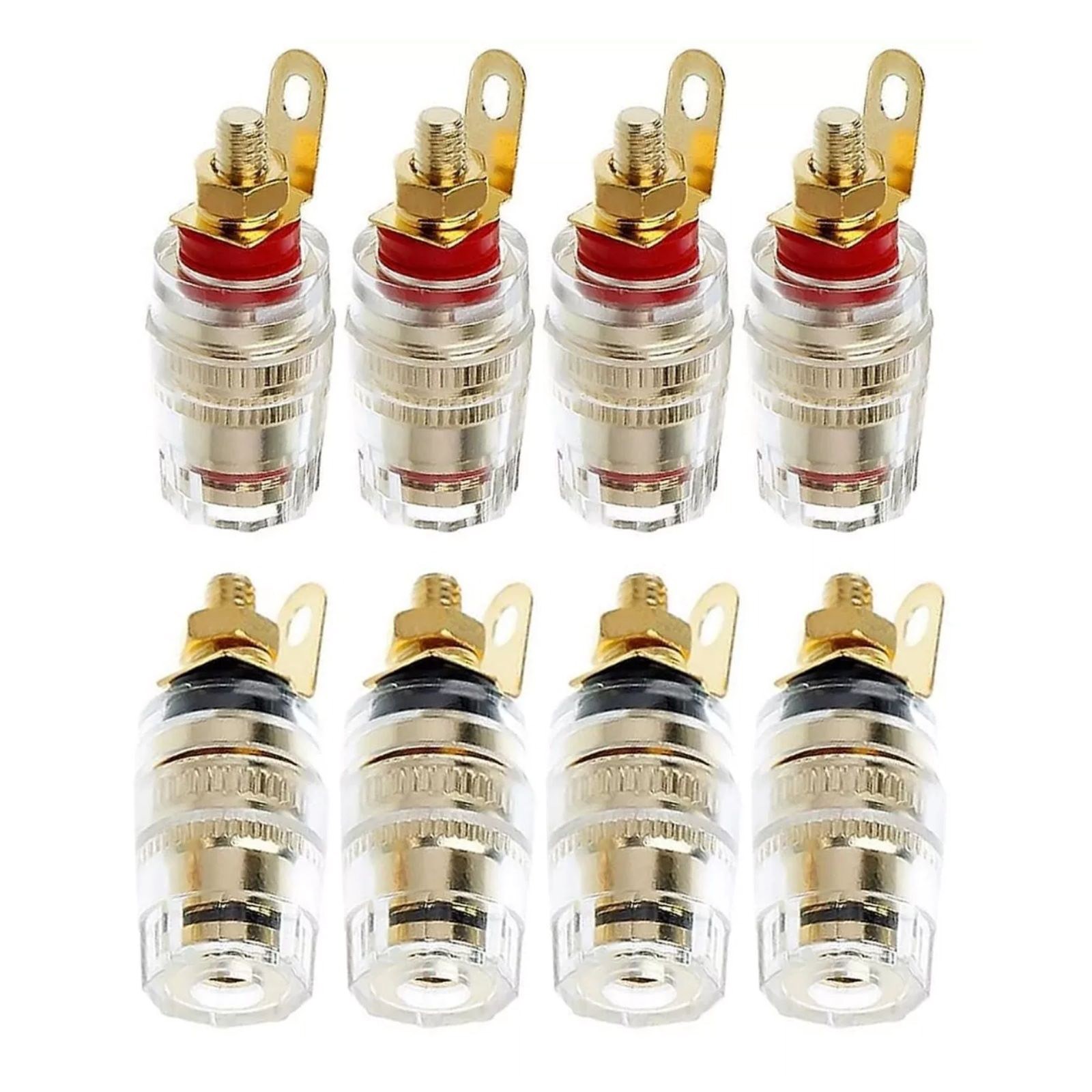 8Pcs 4mm Amplifier Speaker Terminal Binding Post Banana Plug Socket Connector