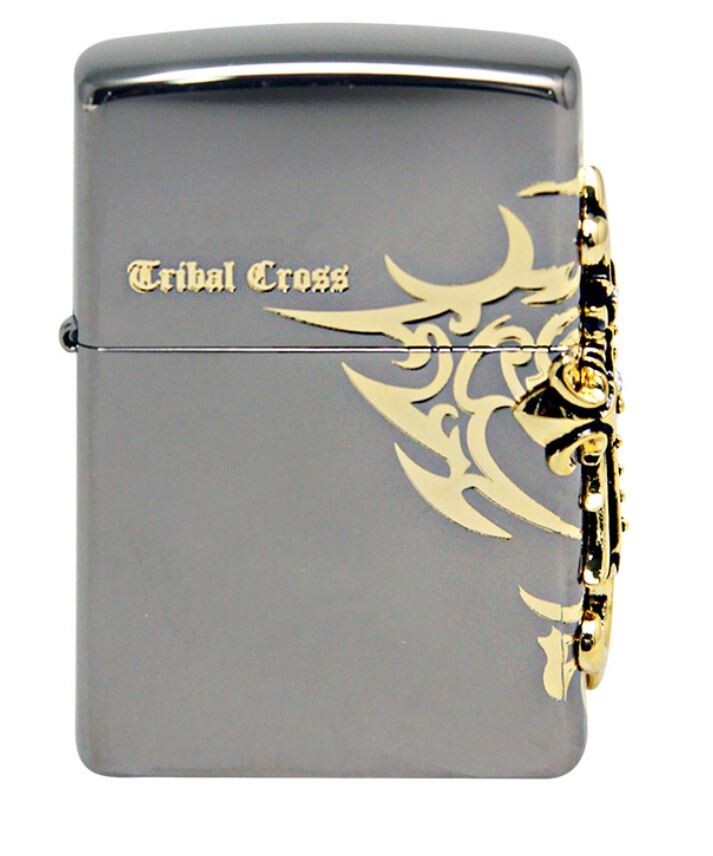 Zippo Lighter Side Tribal Cross BK Windproof