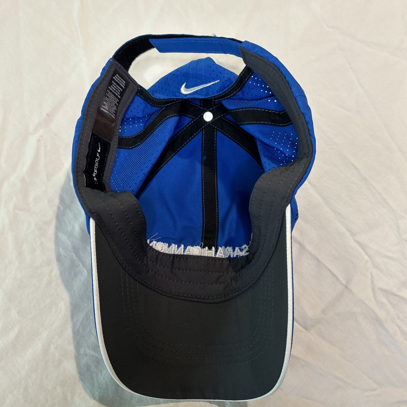 Nike Golf Hat Dri Fit Mesh Light Blue Sarah Cannon Cancer HCA