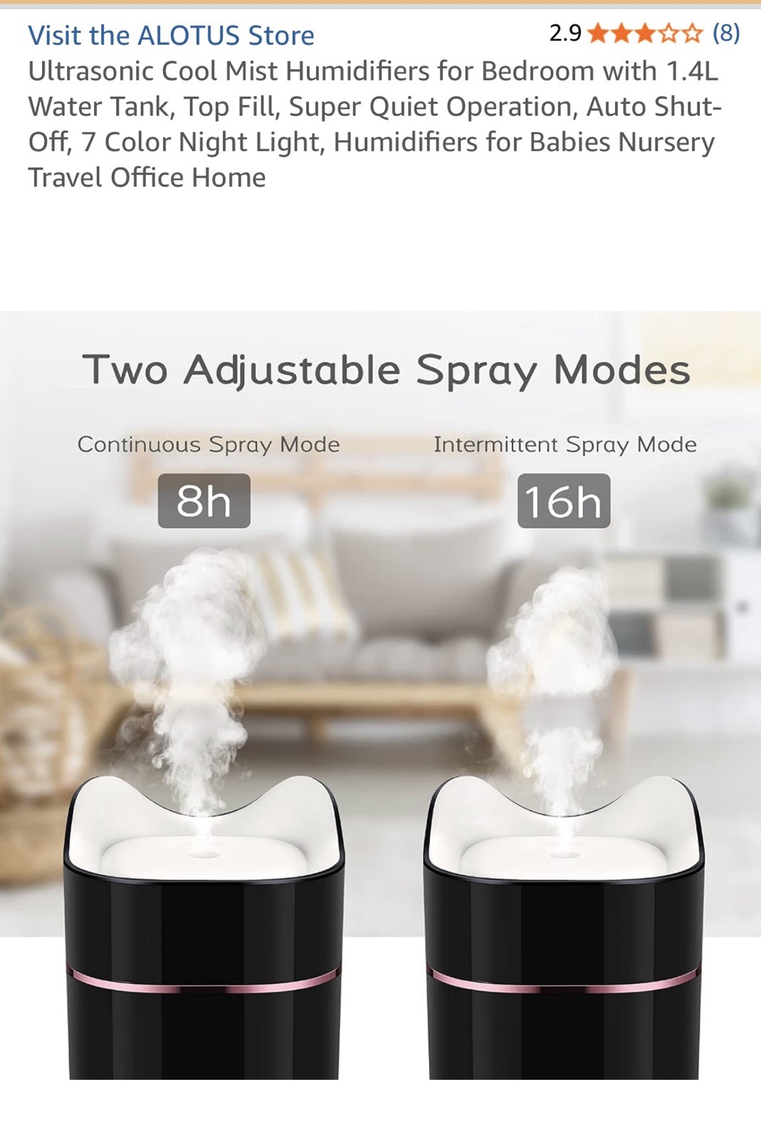 Purebaby Ultrasonic Cool Mist Humidifier and Soft Glow Night Light