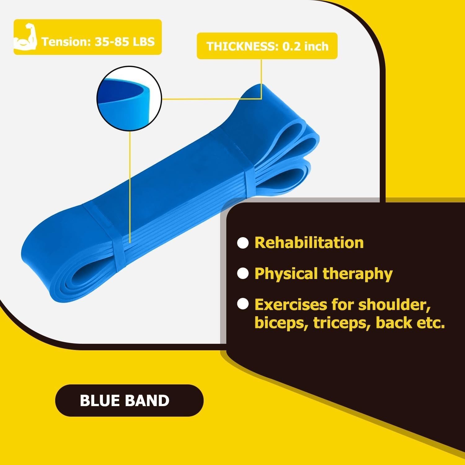 Eco-Friendly Pull-Up Assistance Bands for Versatile Muscle Training - Dark Blue