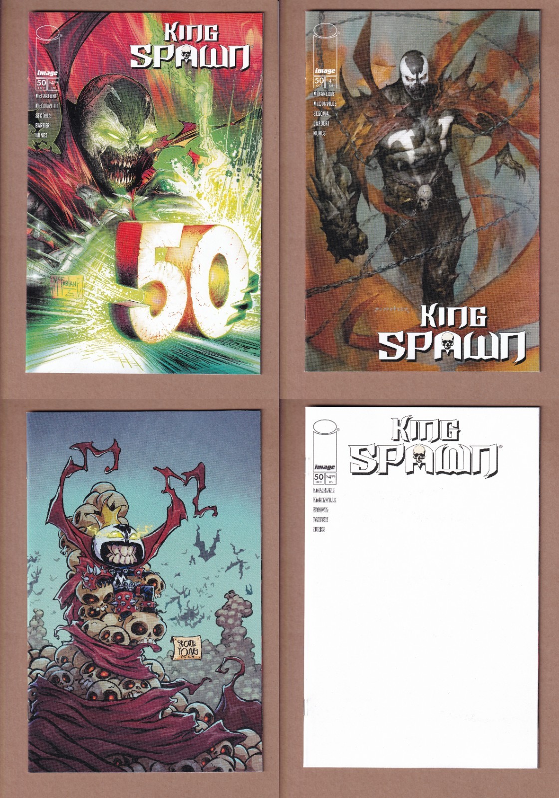 King Spawn #50 (Image Comics, Todd McFarlane) - all 4 standard covers (A,B,C,D)