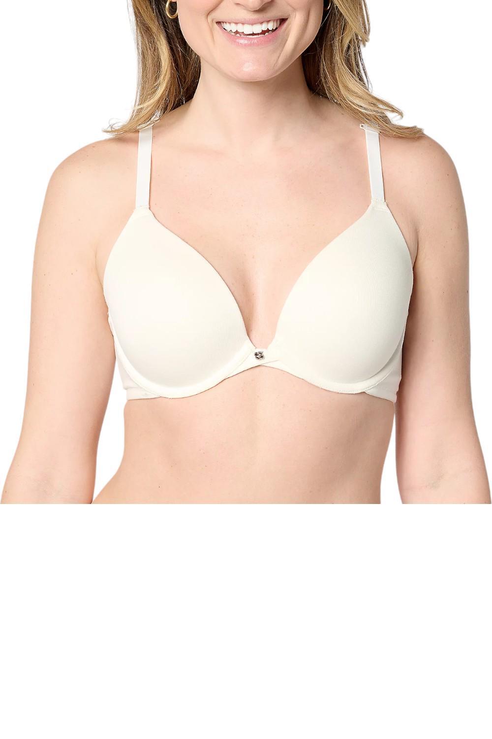 Breezies Women's Cotton Stretch Underwire Convertible Bra Coconut