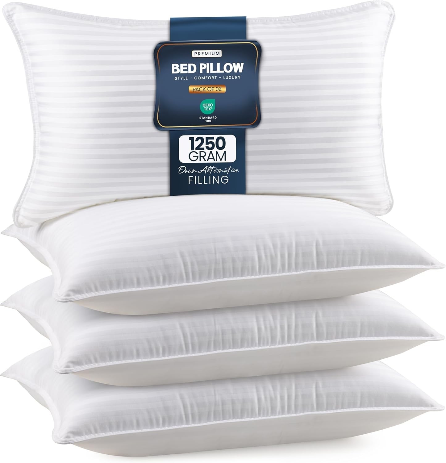 Bed Pillows King Size Set of 4 White Down Alternative Pillows Sleeping Cooling