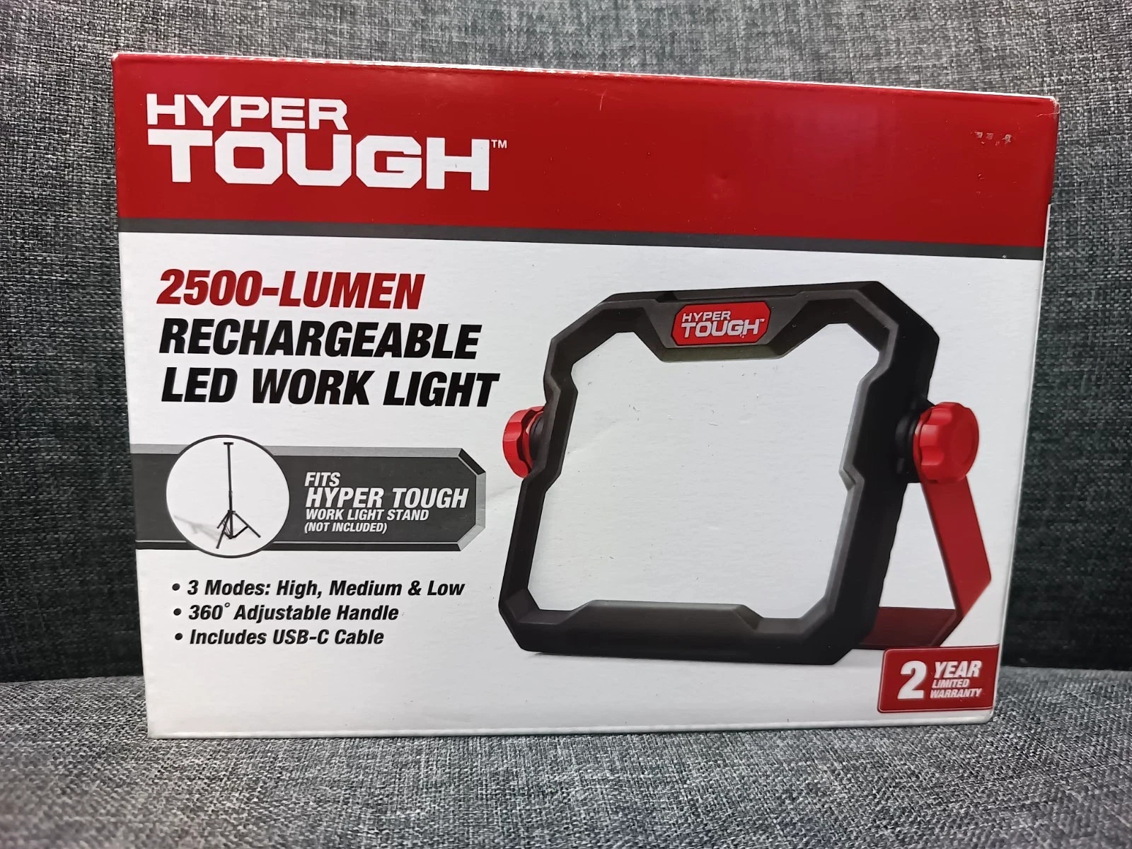 Hyper Tough LED 2500 Lumen Rechargeable Work Light
