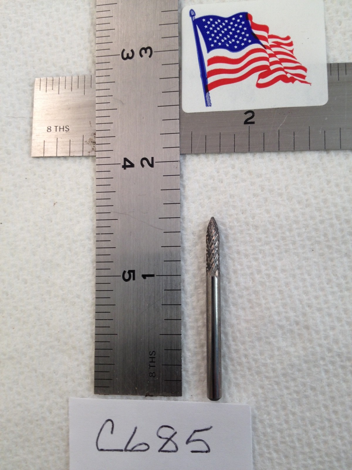 1 NEW FALCON / SGS 1/8" SHANK CARBIDE BURR. SG-44 DOUBLE CUT. USA MADE (C685)